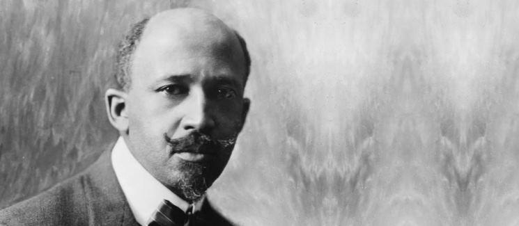 W.E.B. Du Bois on a gray background