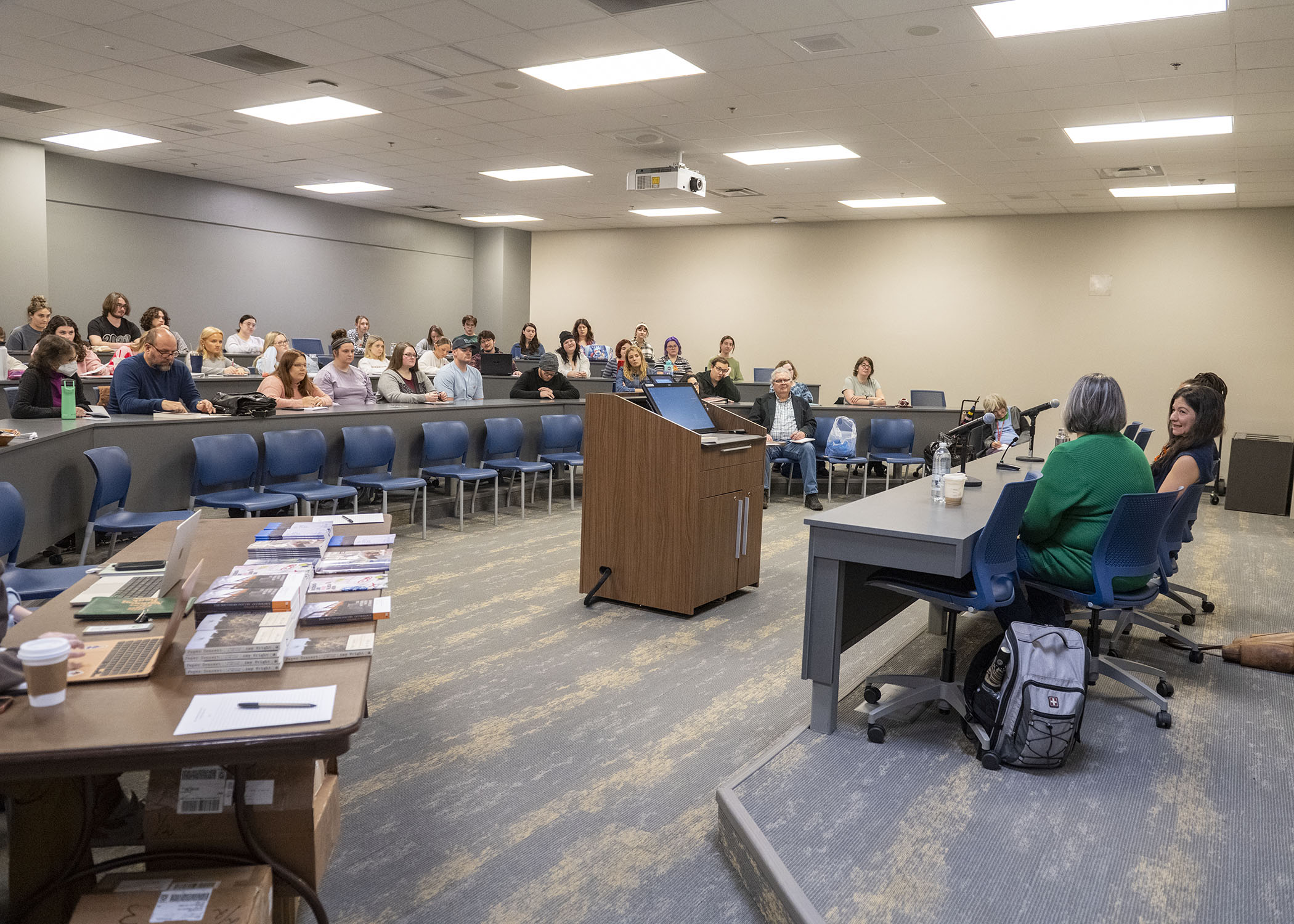A packed house of students, faculty, and the public for the 3 Emerging Writers' Event.