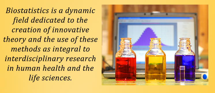 Biostatistics is a dynamic field dedicated to the creation of innovative theory and the use of these methods as integral to interdisciplinary research in human health and the life sciences.