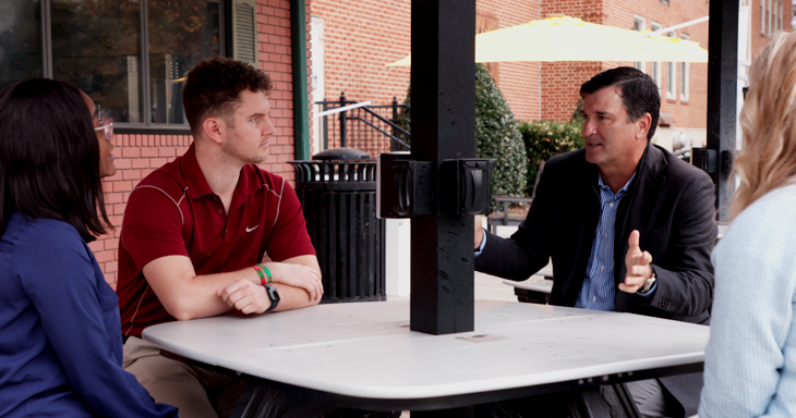 Juan DeAngulo with CBAT students