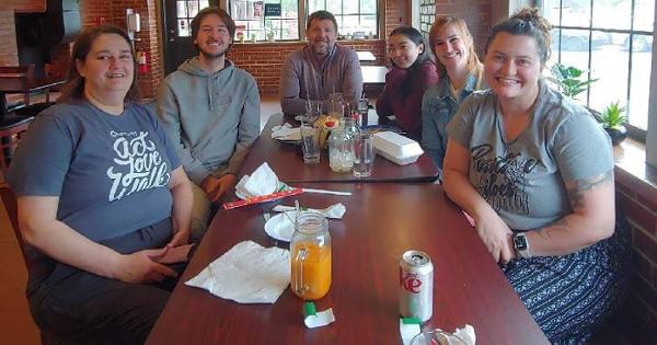 Pictured is a group photo of the lab staff and students, left to right: Rachel Grindstaff (Graduate Student), Alex Coker (Undergraduate Student), Dr. Aaron Polichnowski, Marie Wright (Undergraduate Student), Jacqueline Chivers (Lab Manager and Research Technician), and Tasha Phillips (Research Technician).