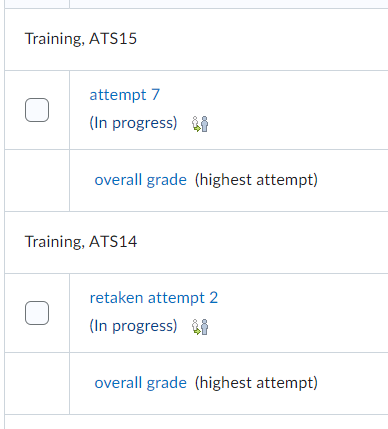 The attempts table for attempts in progress