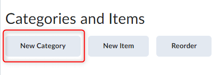 The new category button for a checklist