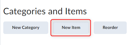 The new item button for a checklist