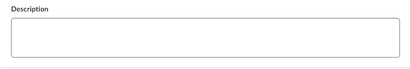 The quiz description field on the edit quiz page
