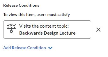 The remove option for a single condition