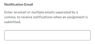 Image of the notification email field.