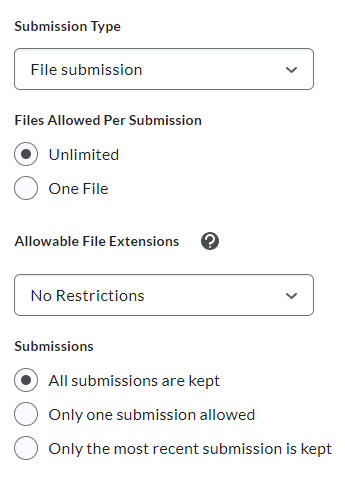 Image of File submission options