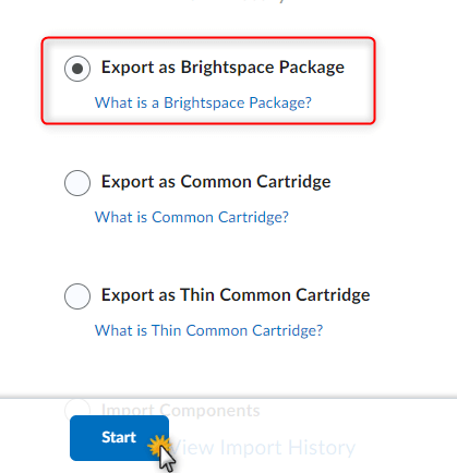 The import/export/copy compnents tool with the Export option selected.