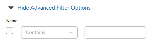 The Manage Dates Name Filter option