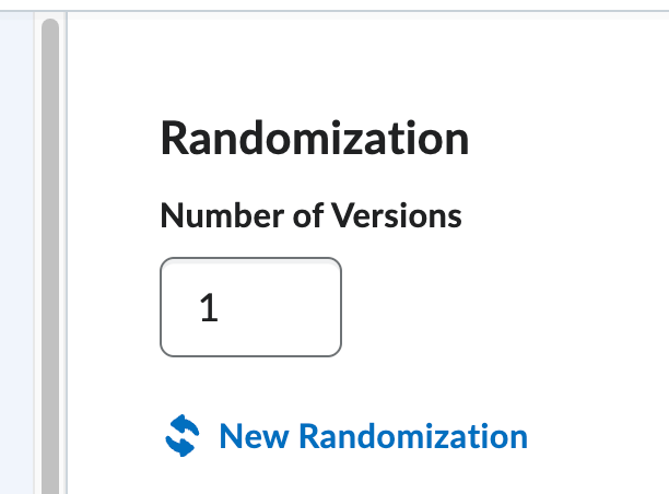Enter the number of versions you would like to print of the quiz in the textbox
