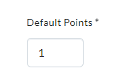 The default points field for a question