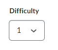 The question difficulty dropdown option