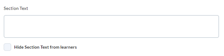 The section text field