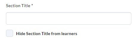 The section title field