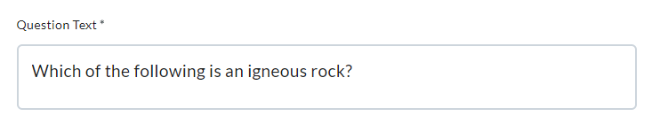 The question text for a multiple choice question