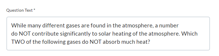 The question text for a multi select question