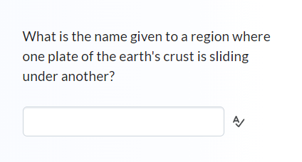 Example of a short answer question