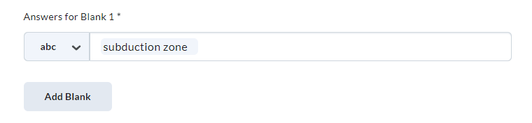 The add blank to add additional answer choices