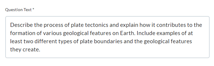 The question text for a written response question