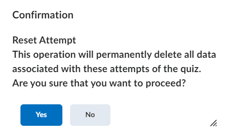 The delete attempt confirmation window