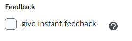 The feedback option for surveys