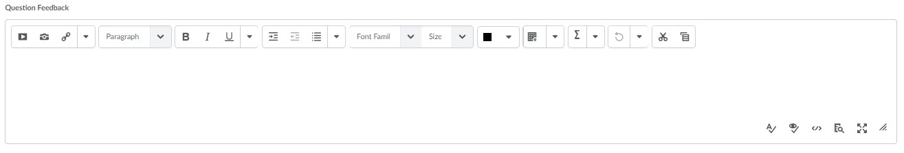 The question feedback field option