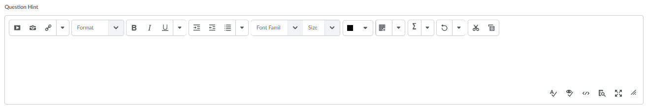 The question hint field option