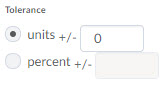 The tolerance option for answers of this question type