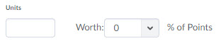 The units option with worth dropdown for this question type