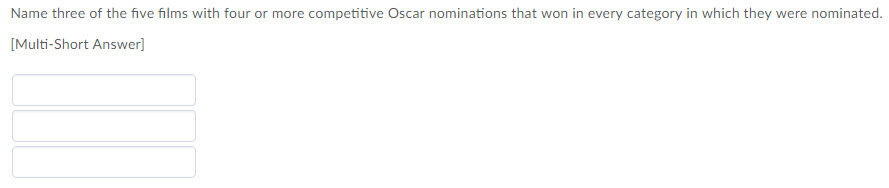 Example of a Multi-Short-Answer question