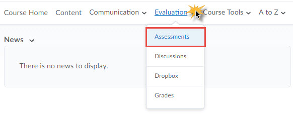 The evaluation toolbar with assessments selected