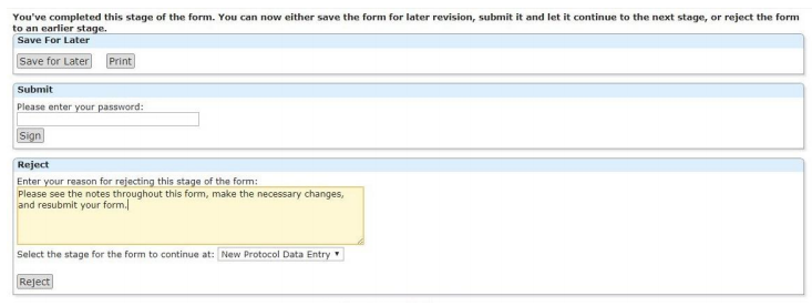 How to reject an xForm
