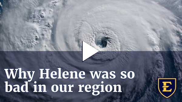 YouTube thumbnail depicting a swirling hurricane and text that reads 