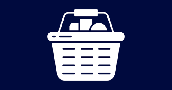 Illustration of a basket of food